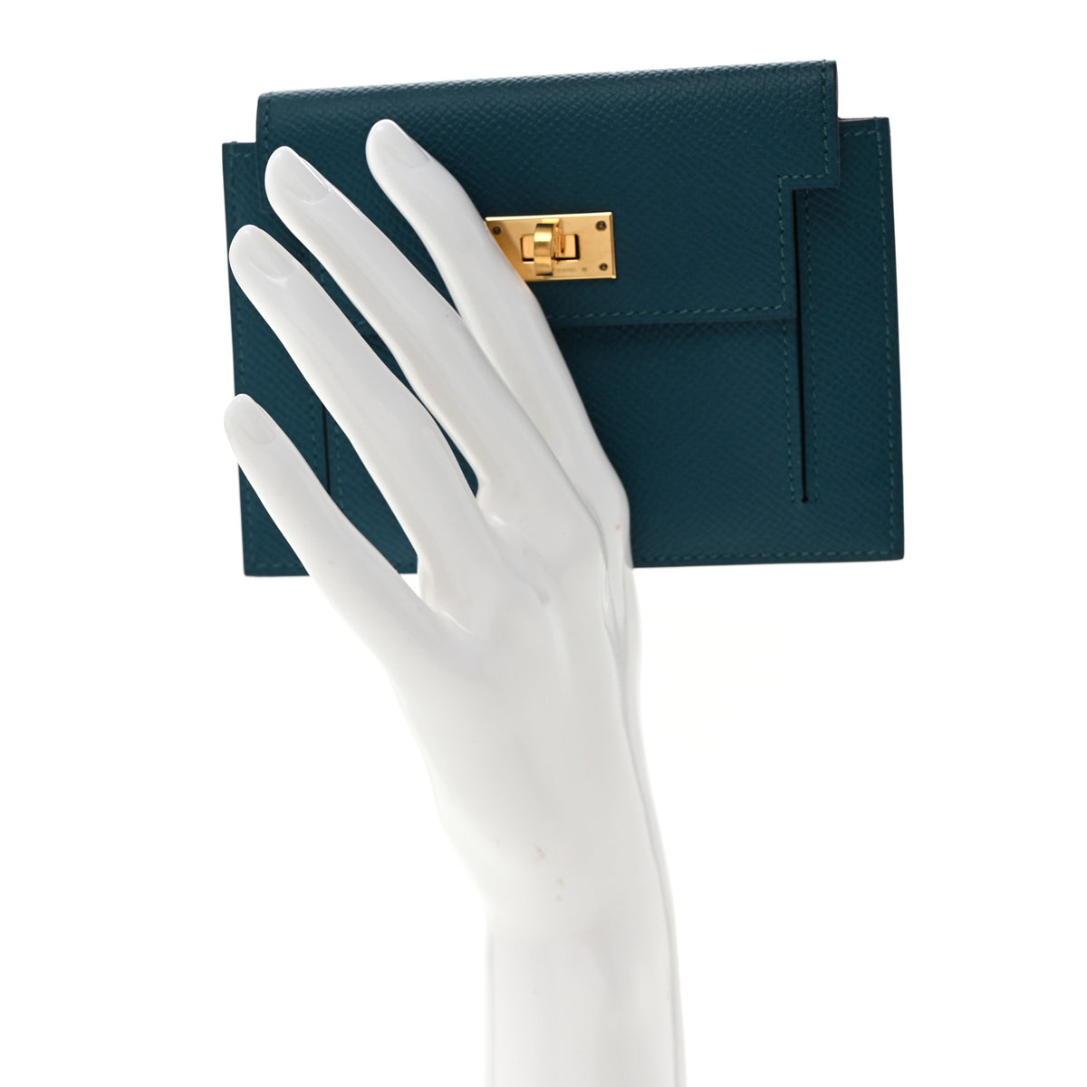 Epsom Kelly Pocket Compact Wallet Vert Bosphore