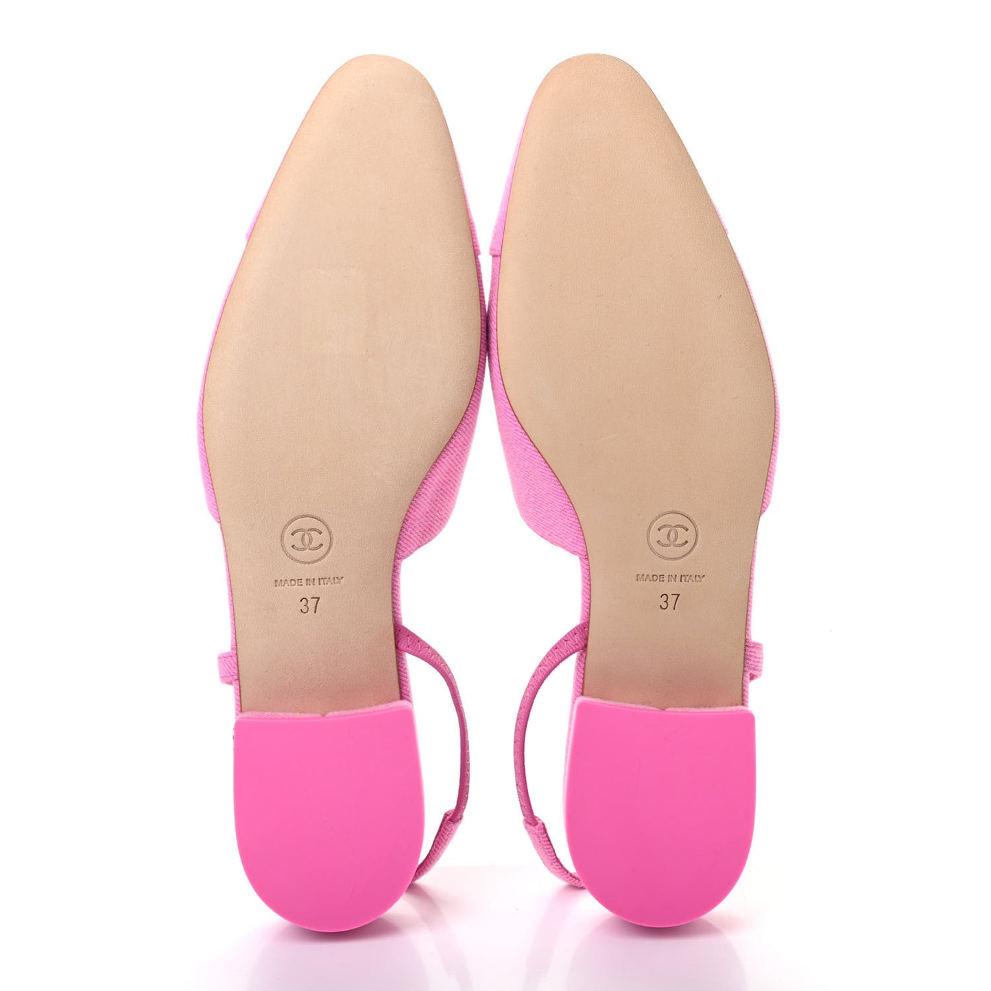 Denim Cap Toe CC Slingback Flat 37 Neon Pink