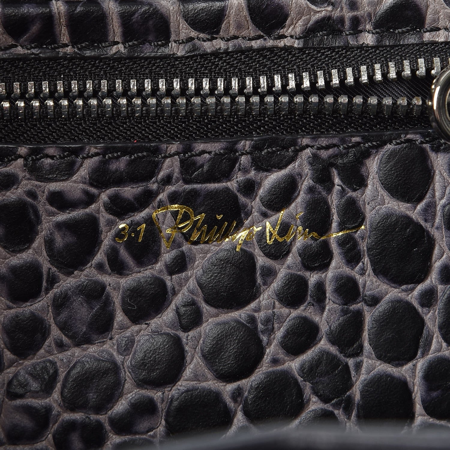 3.1 Phillip Lim 3.1 Calf Hair Calfskin Crocodile Embossed Mini Pashli Satchel Antique Grey Olive 9 of 10