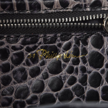 3.1 Phillip Lim 3.1 Calf Hair Calfskin Crocodile Embossed Mini Pashli Satchel Antique Grey Olive 9 of 10
