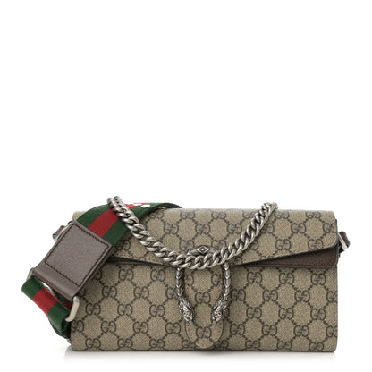 Gucci GG Supreme Web Monogram Textured Dollar Calfskin Dionysus Small Shoulder Bag Beige Ebony New Acero 1 of 16
