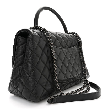 Chanel Caviar Quilted Small Coco Handle Flap Black 3 of 10