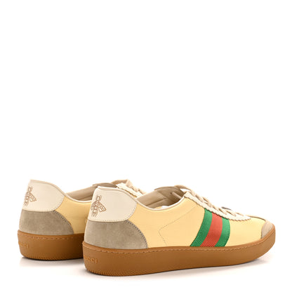 Gucci Calfskin Suede Web G74 Sneakers 41 Oatmeal Burro New Mystic White 5 of 9