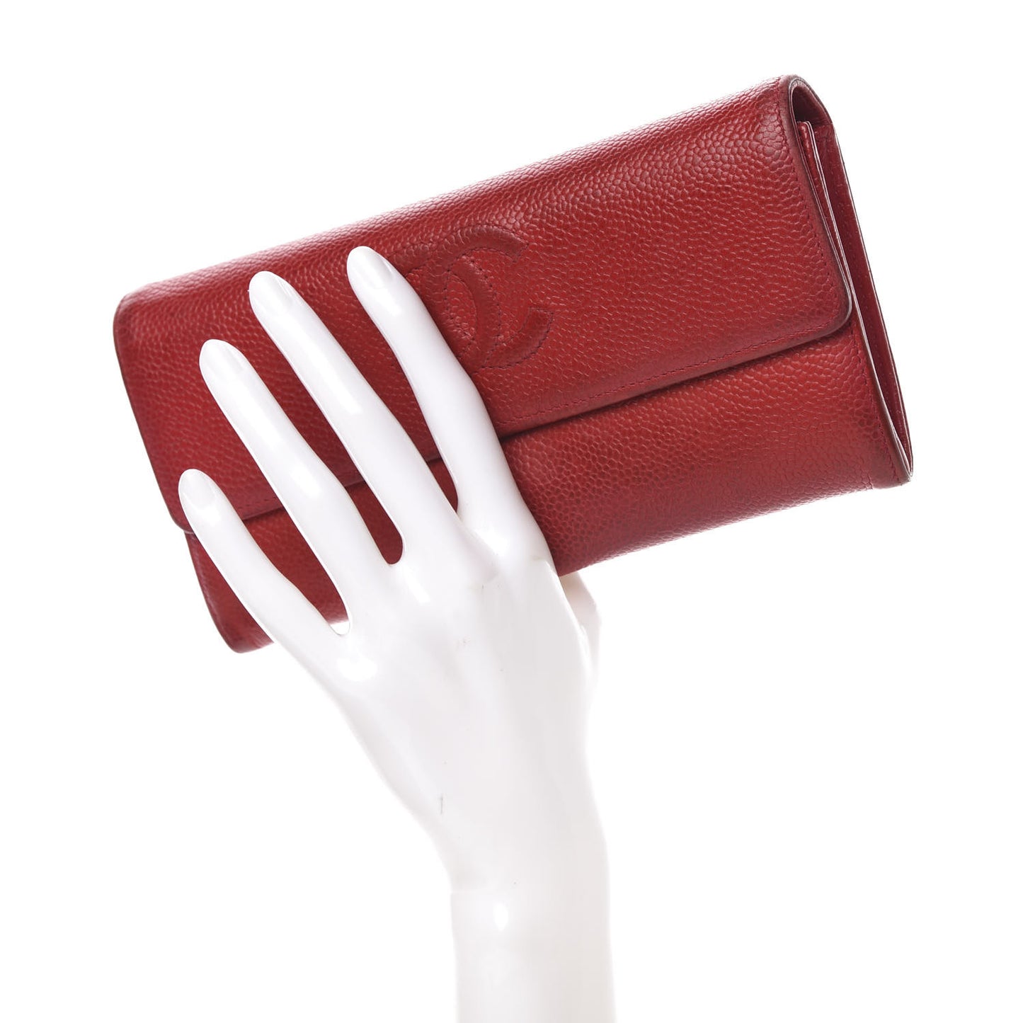 Caviar Timeless CC Large Flap Wallet Red