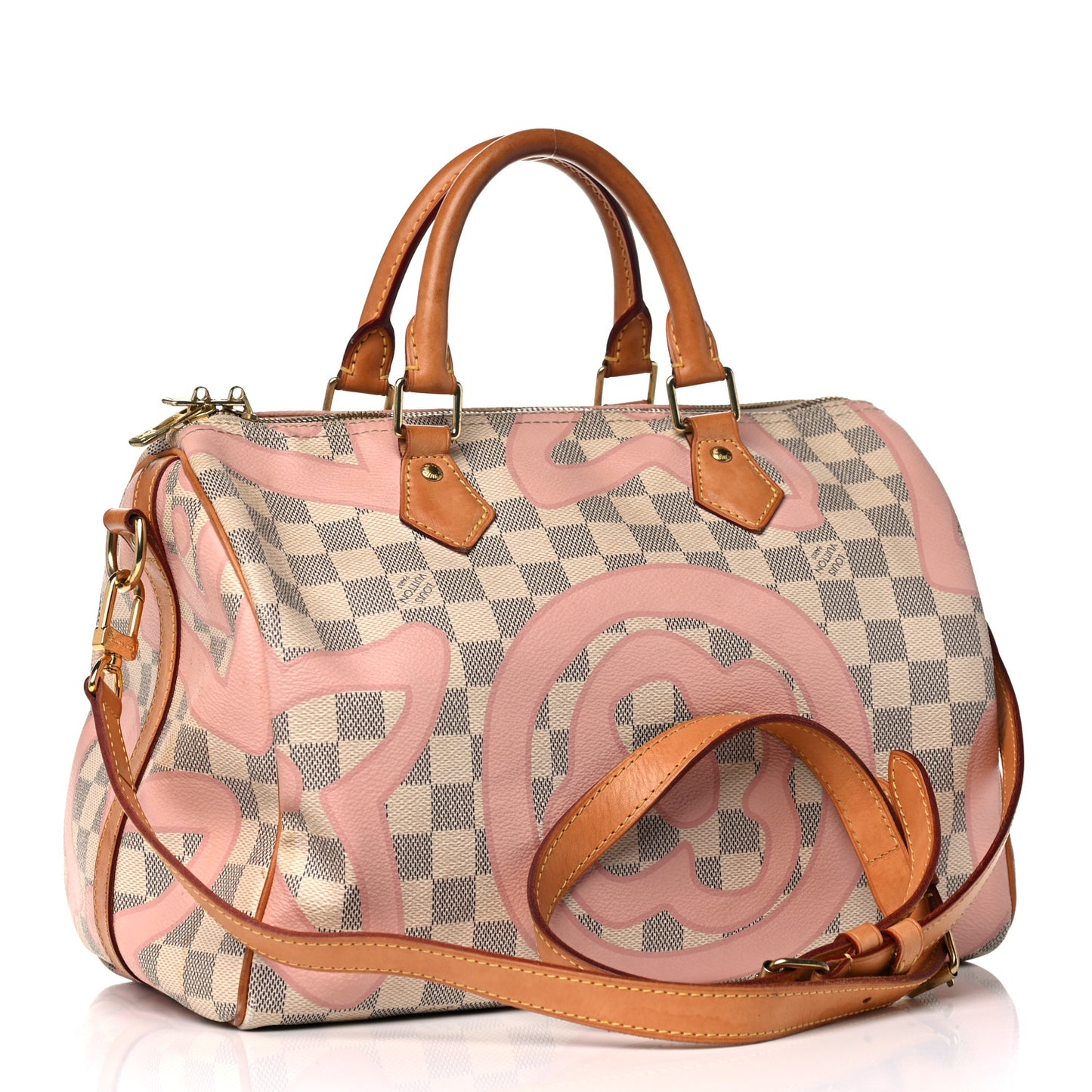 Damier Azur Tahitienne Speedy Bandouliere 30 Rose Ballerine