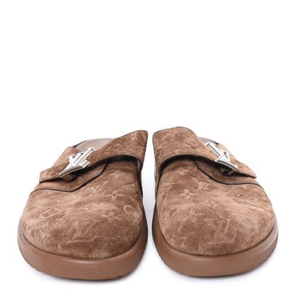 Louis Vuitton Monogram Embossed Suede LV Easy Mule 12 Marron 3 of 9
