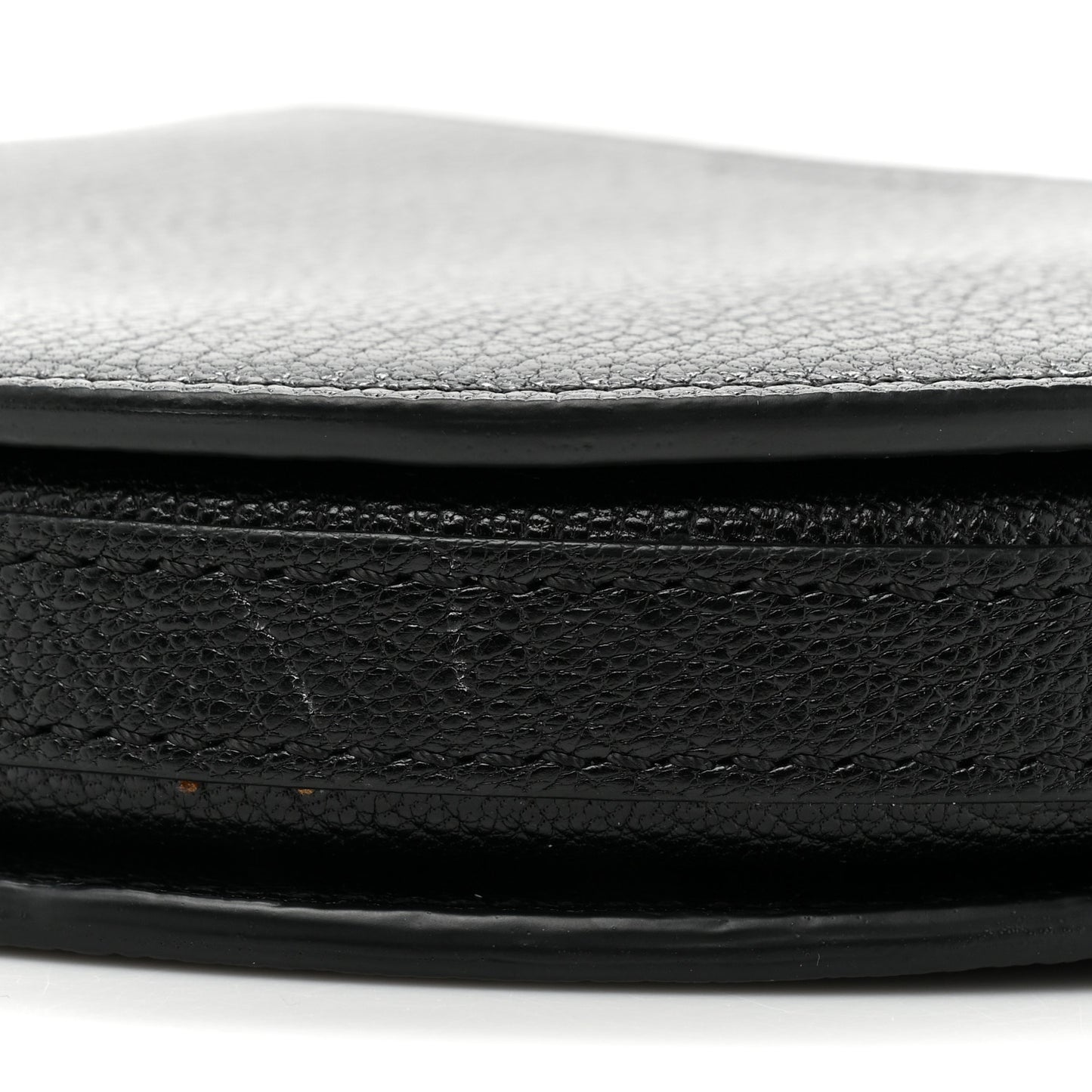 Goatskin Pecan Chain Shoulder Bag Black