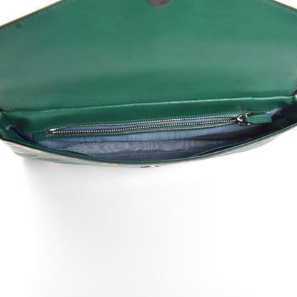 Gucci Calfskin Diagonal GG Medium Thiara Double Envelope Shoulder Bag Emerald Green Black 8 of 11