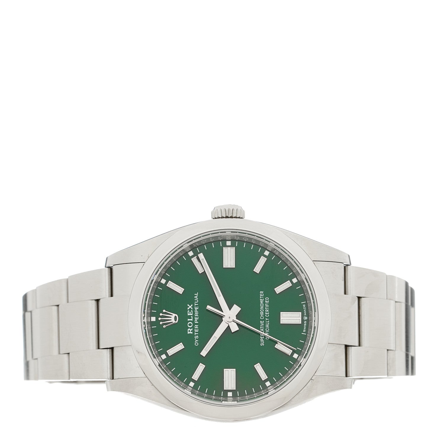 Rolex Stainless Steel 36mm Oyster Perpetual Watch Green 126000 2 of 5