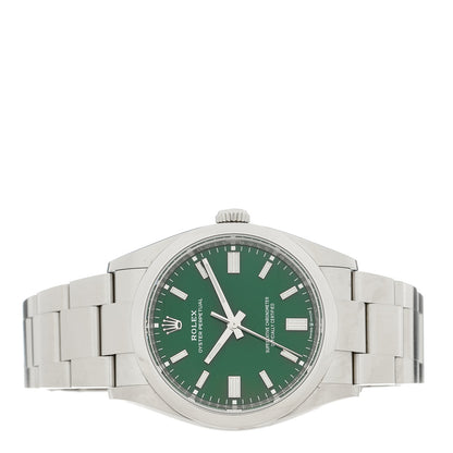 Rolex Stainless Steel 36mm Oyster Perpetual Watch Green 126000 2 of 5