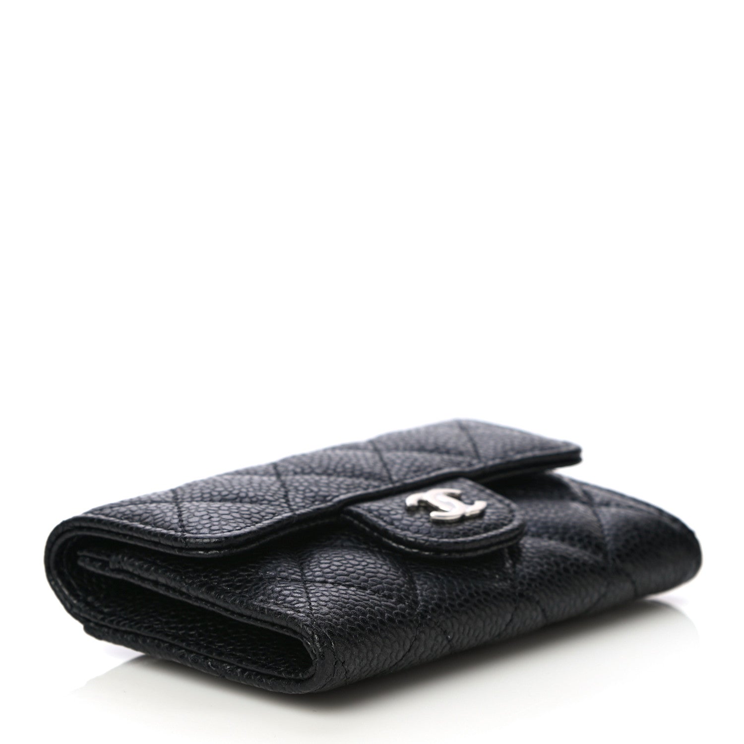 Chanel Caviar Quilted Flap Card Holder Wallet Black 4 of 12