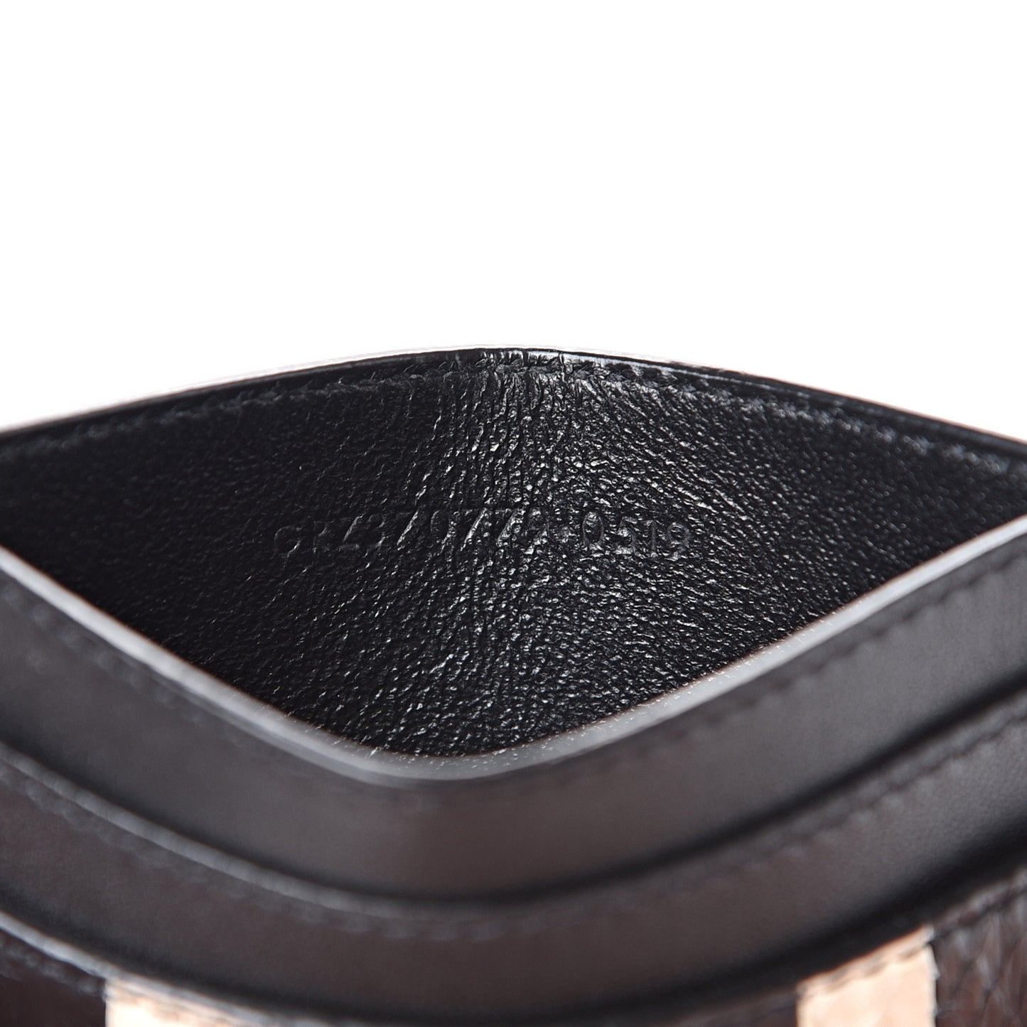 Elaphe Striped Card Case Black