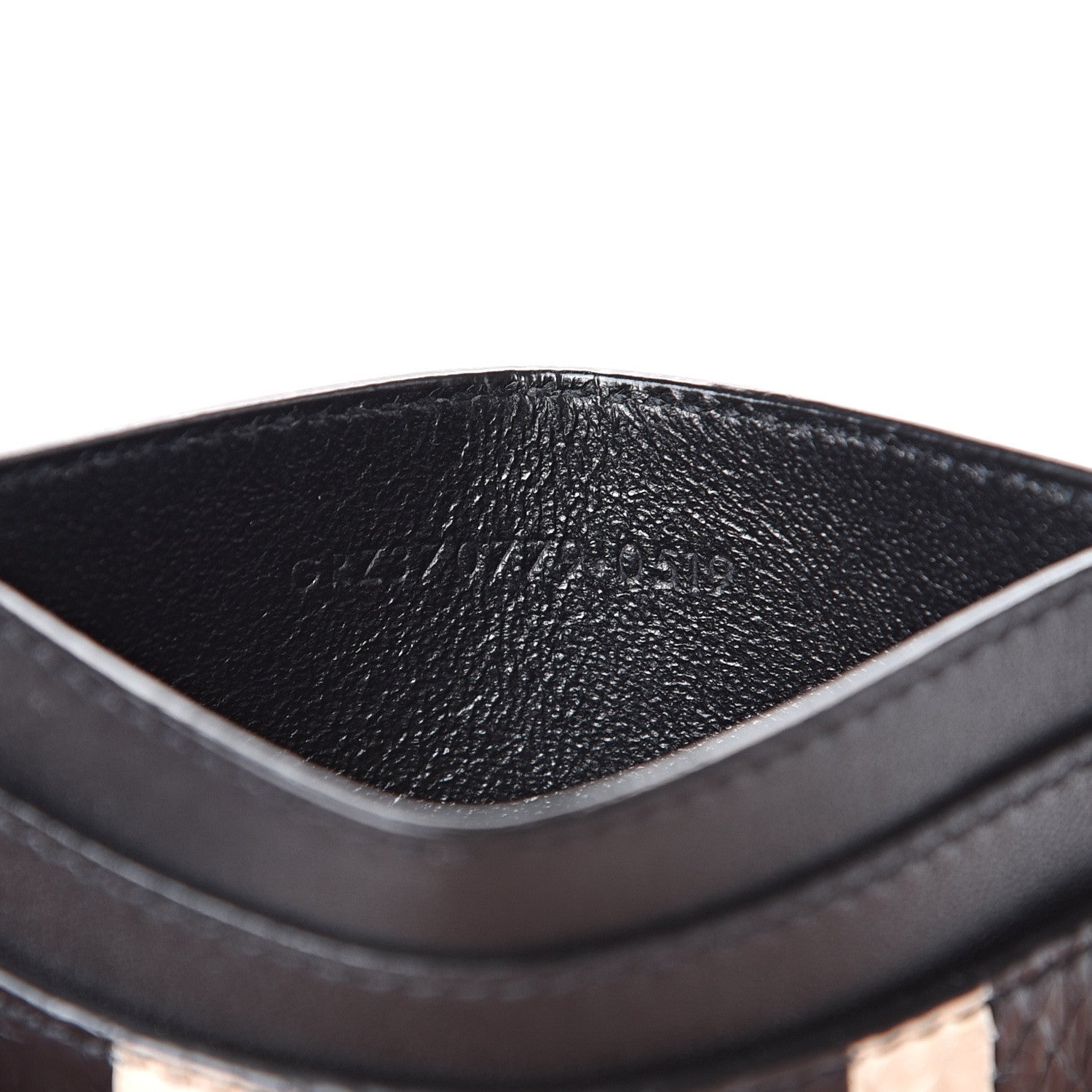 Saint Laurent Elaphe Striped Card Case Black 6 of 7