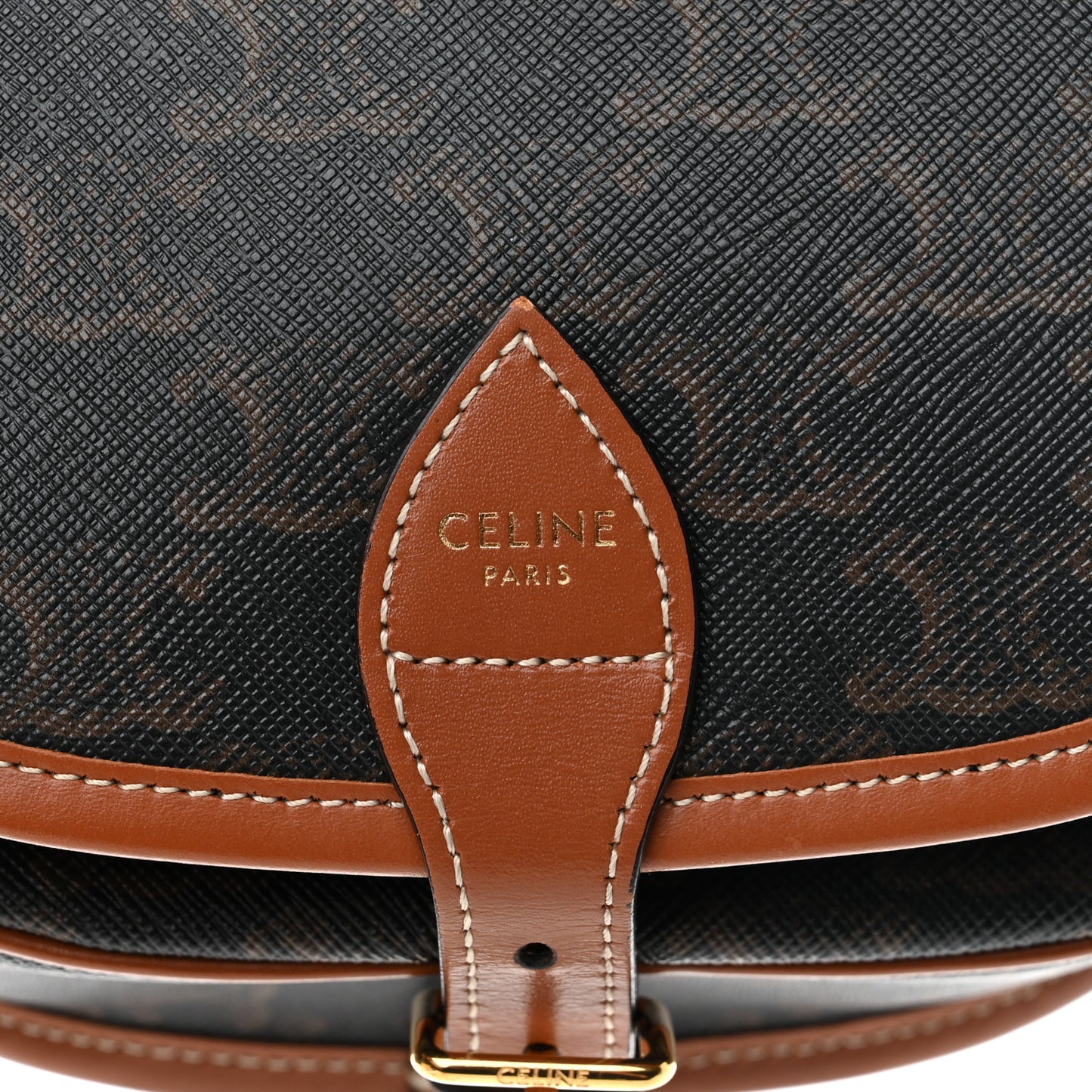 Triomphe Canvas Medium Folco Bag Tan