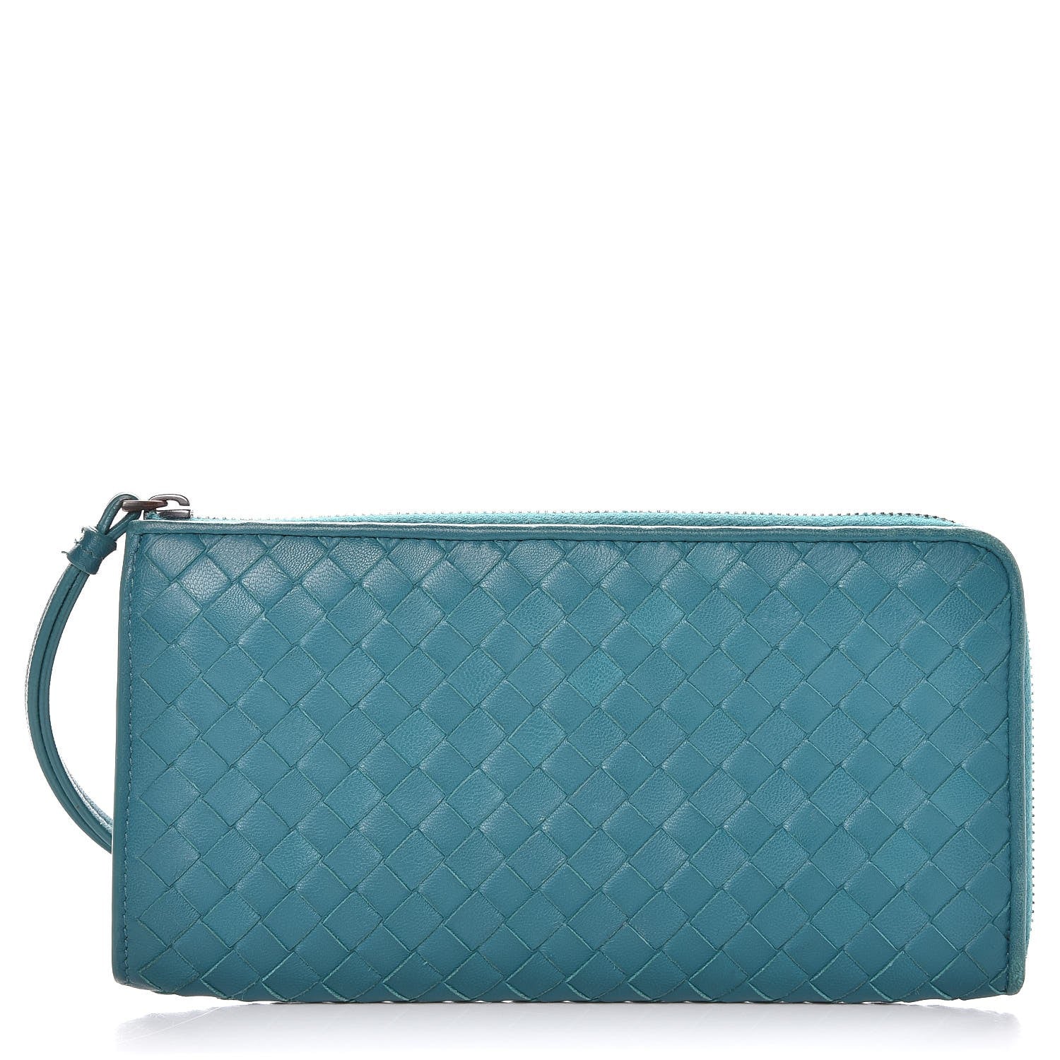 Bottega Veneta Nappa Intrecciato Wristlet Zip Wallet Canard 1 of 10