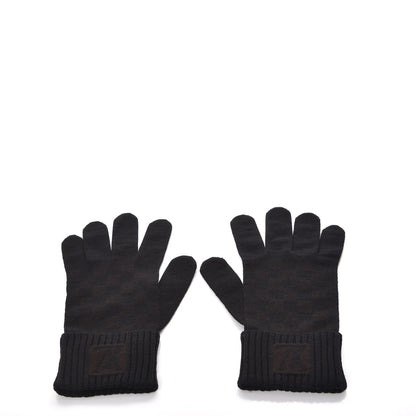 Louis Vuitton Wool Petit Damier Gloves Black 4 of 6