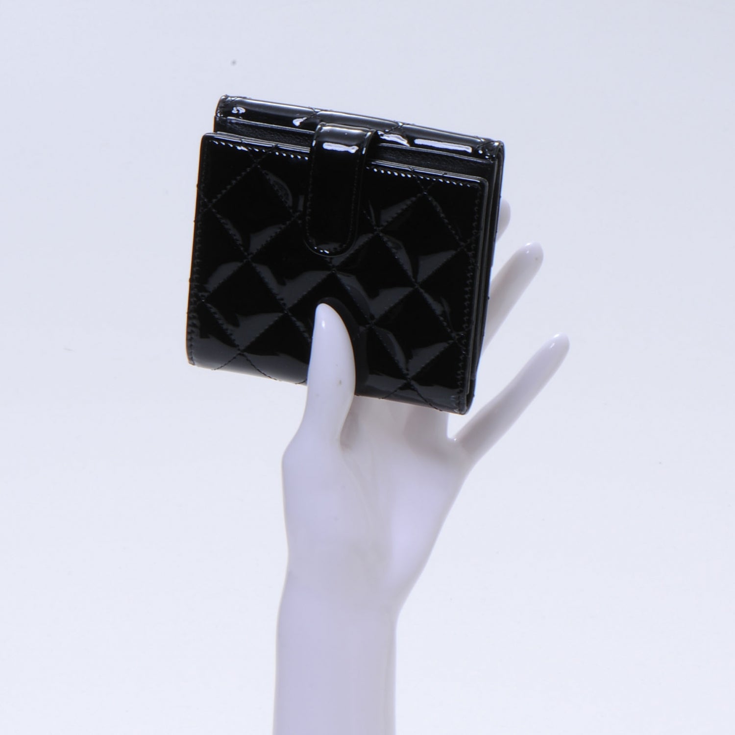 Chanel Patent Leather CC French Wallet Black 2 of 7