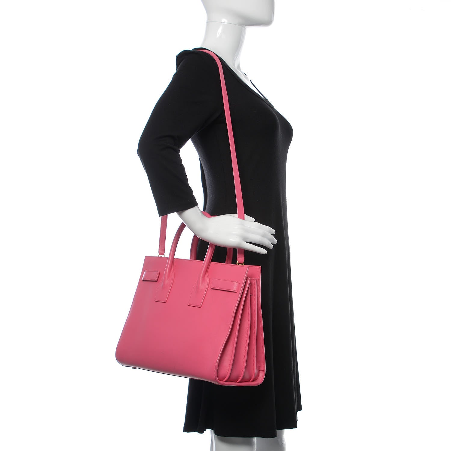Saint Laurent Calfskin Small Sac De Jour Bubblegum 3 of 27