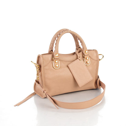 Balenciaga Chevre Gold Metallic Edge Hardware Mini City Rose Des Sables 3 of 7
