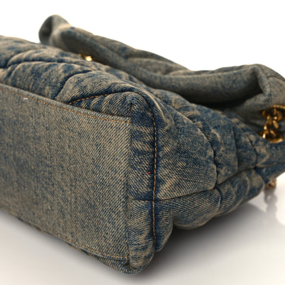 Saint Laurent Denim Quilted Small Loulou Puffer Monogram Chain Satchel Rodeo Blue 8 of 8