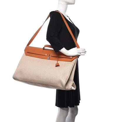 Hermes Toile Vache Calfskin Herbag Cabin Natural 2 of 23