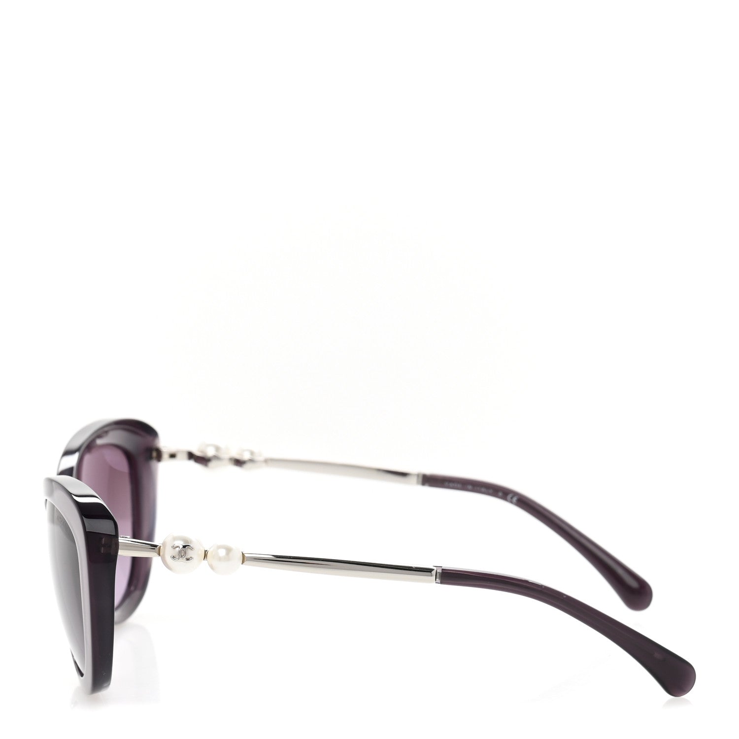 Chanel Acetate Pearl Cat Eye Sunglasses 5340-H Purple 3 of 7