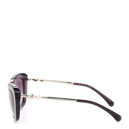 Chanel Acetate Pearl Cat Eye Sunglasses 5340-H Purple 3 of 7