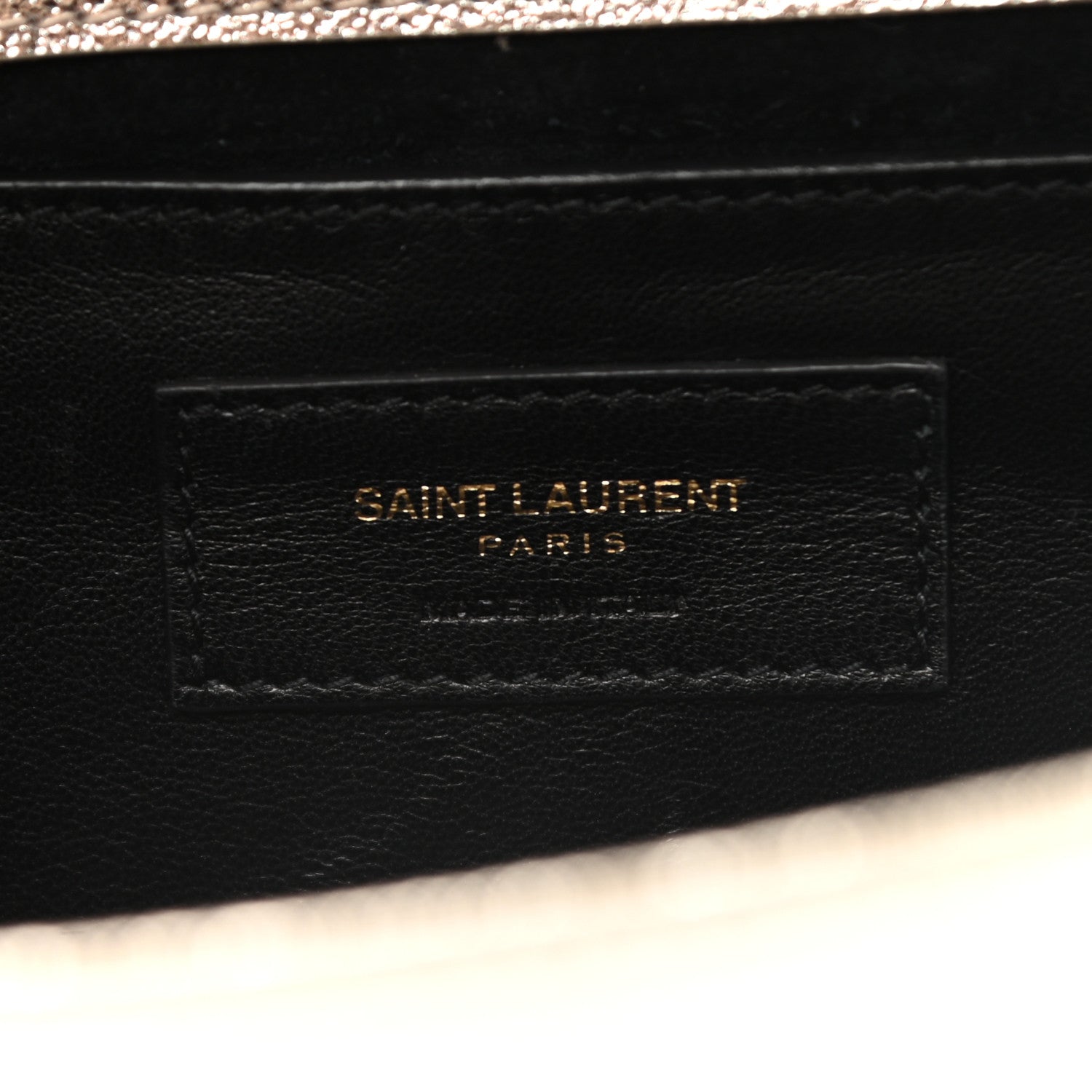 Saint Laurent Metallic Calfskin Medium Classic Monogram Kate Satchel Pale Gold 6 of 8