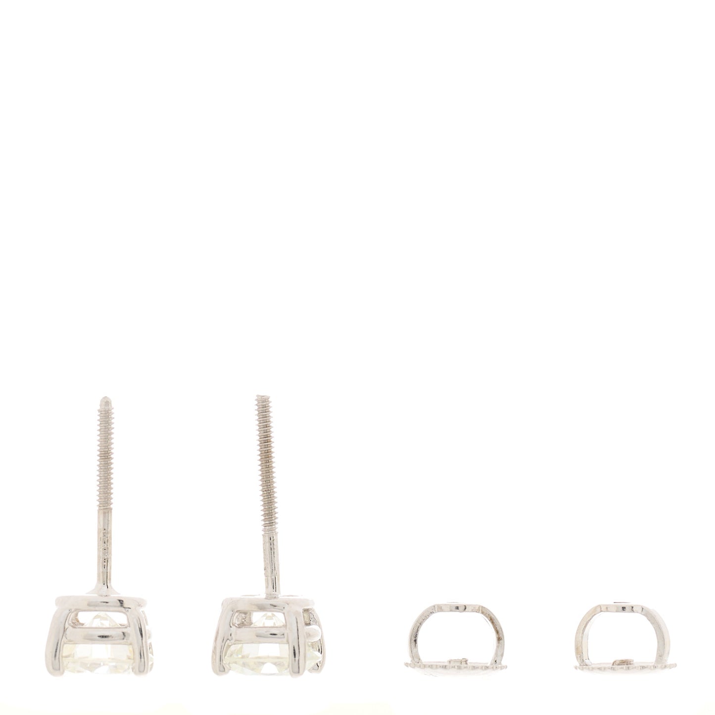 Platinum Diamond 1.60ctw Round Solitaire Earrings
