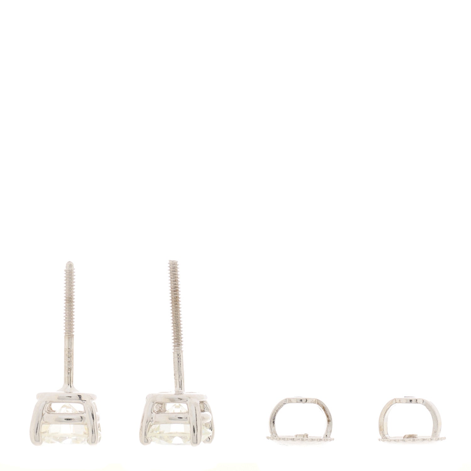 Tiffany Platinum Diamond 1.60ctw Round Solitaire Earrings 3 of 5