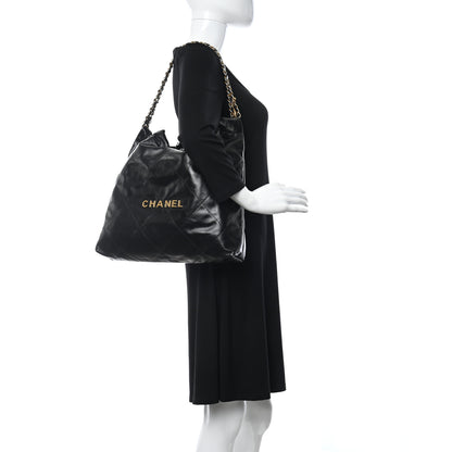 Chanel Calfskin Quilted Small Chanel 22 Black 2 of 11