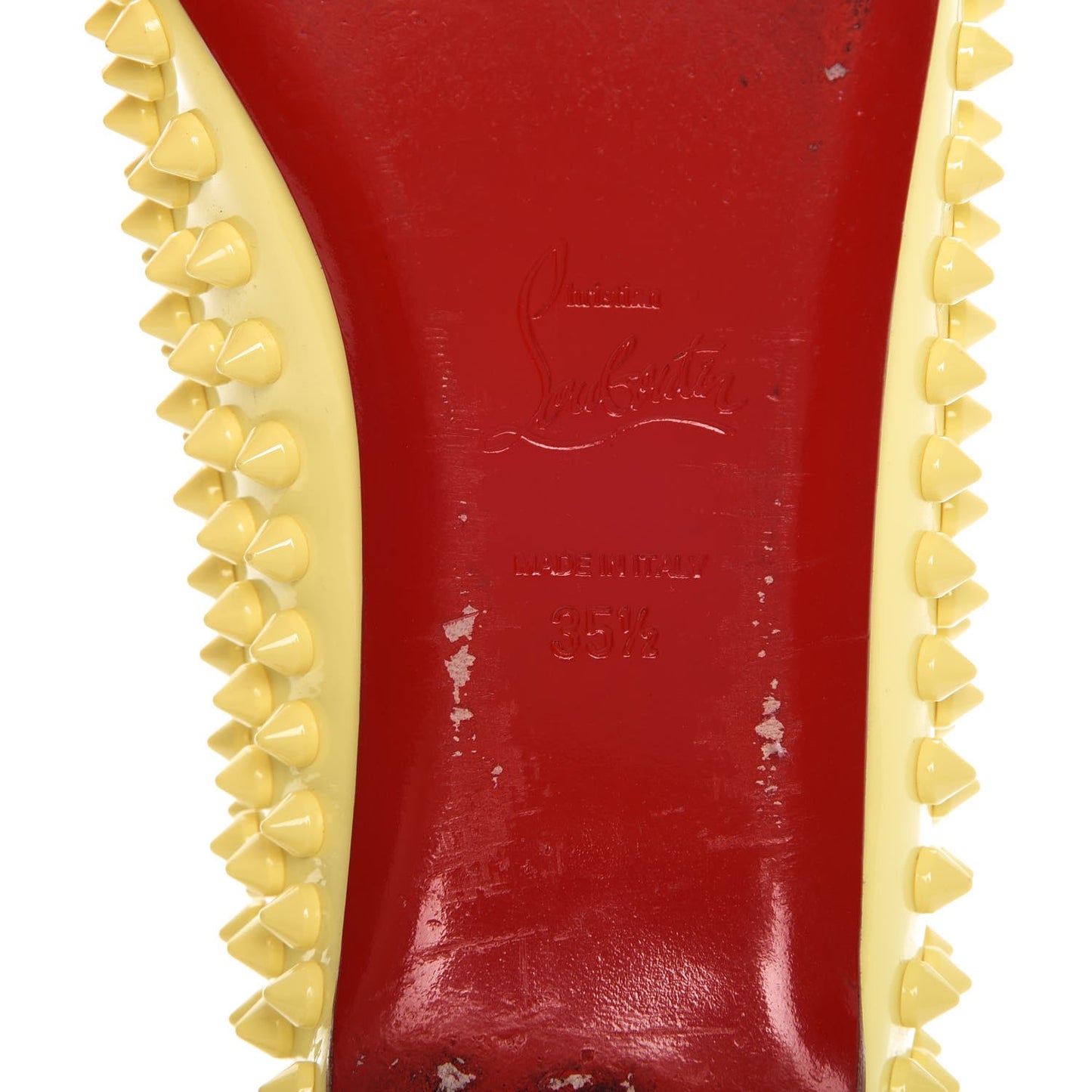 Patent Pigalle Spikes Flats 35.5 Lemon