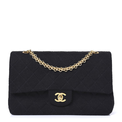 Chanel Jersey Quilted Medium Double Flap Black 1 of 19