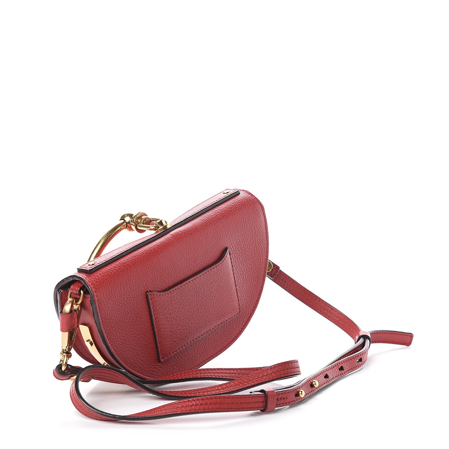 Calfskin Small Nile Bracelet Minaudiere Bag Dahlia Red