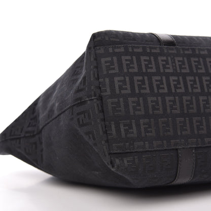 Fendi Zucchino Large Charm Shopping Tote Black 6 of 11
