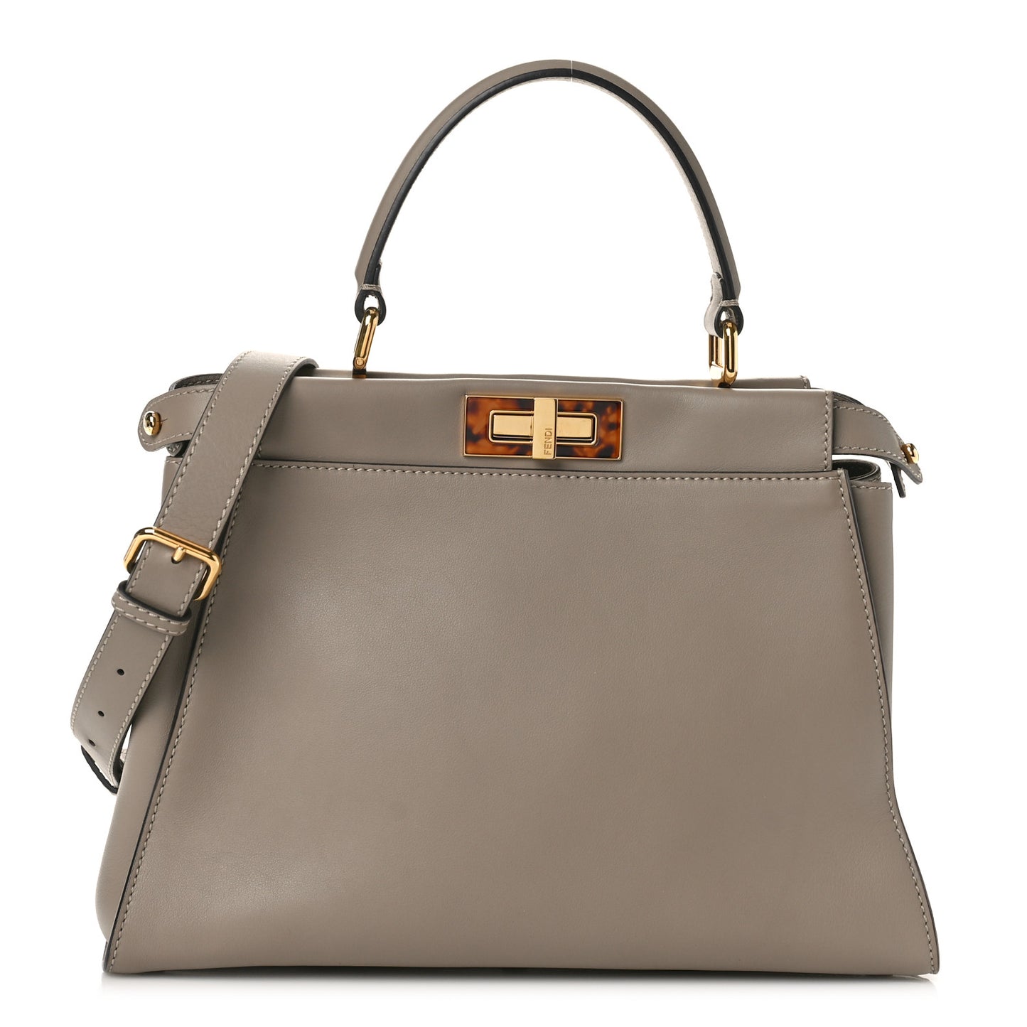 Vitello Seta Plexiglass Tortoise Medium Peekaboo Iconic Satchel Tortora