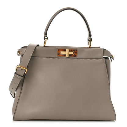 Fendi Vitello Seta Plexiglass Tortoise Medium Peekaboo Iconic Satchel Tortora 1 of 9