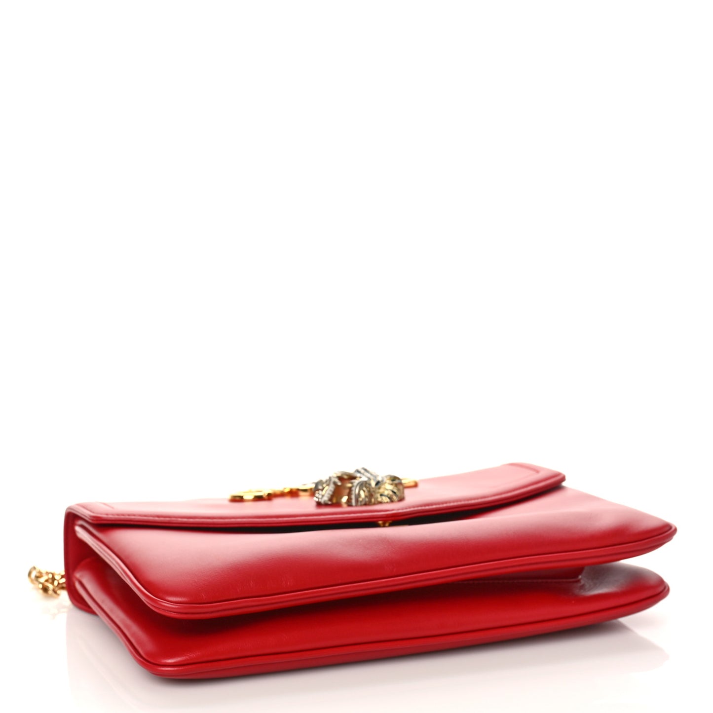 Vitello Palmellato Lux Crystal Medium Rajah Shoulder Bag Hibiscus Red Multicolor