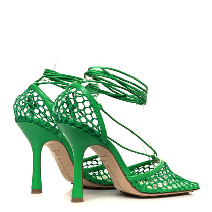 Bottega Veneta Mesh Nappa Stretch Ankle Tie 90mm Sandals 38 Grass 3 of 7