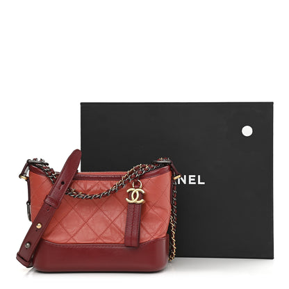 Chanel Aged Calfskin Quilted Small Gabrielle Hobo Red 11 of 11