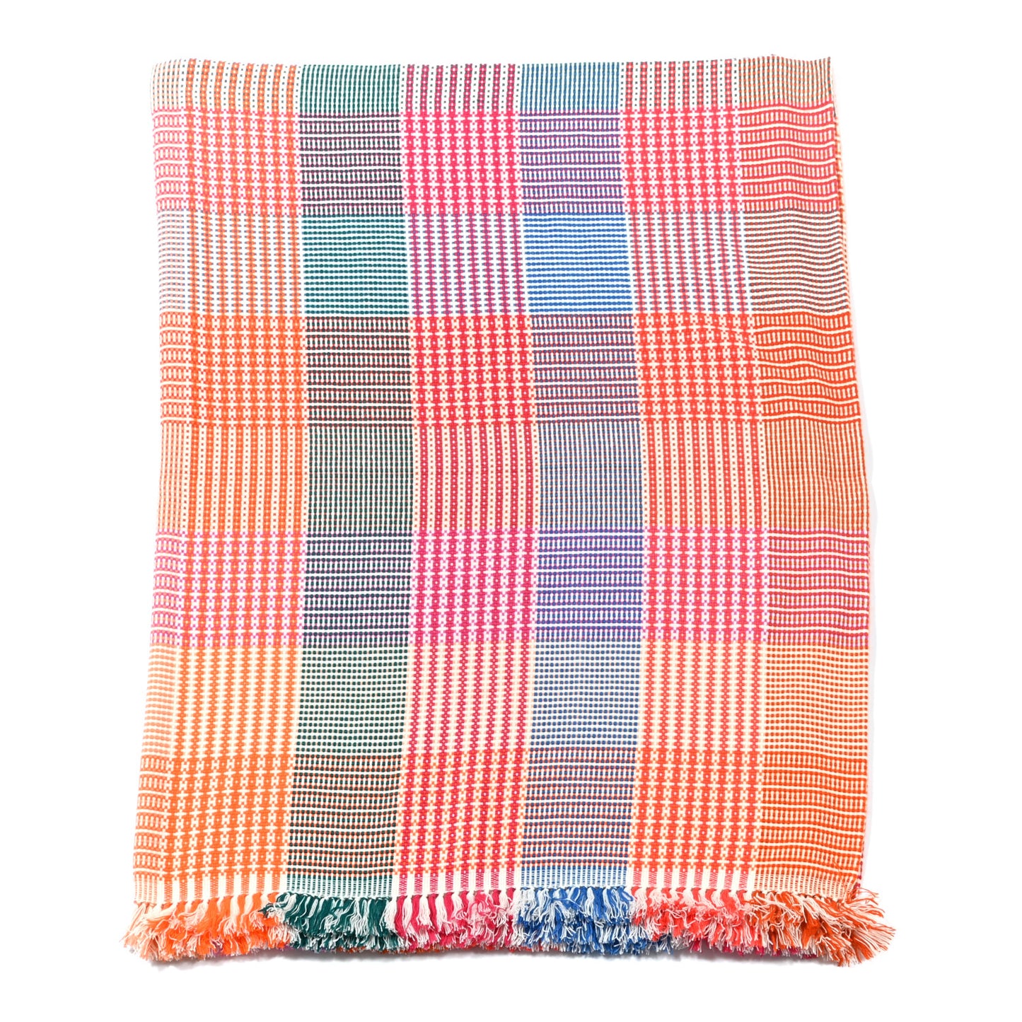 Cashmere Loom Mosaique Blanket Fuchsia Feu Cypres