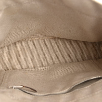 Hermes Toile Taurillon Clemence Sac Harnais Tote PM Beige Gold 5 of 13