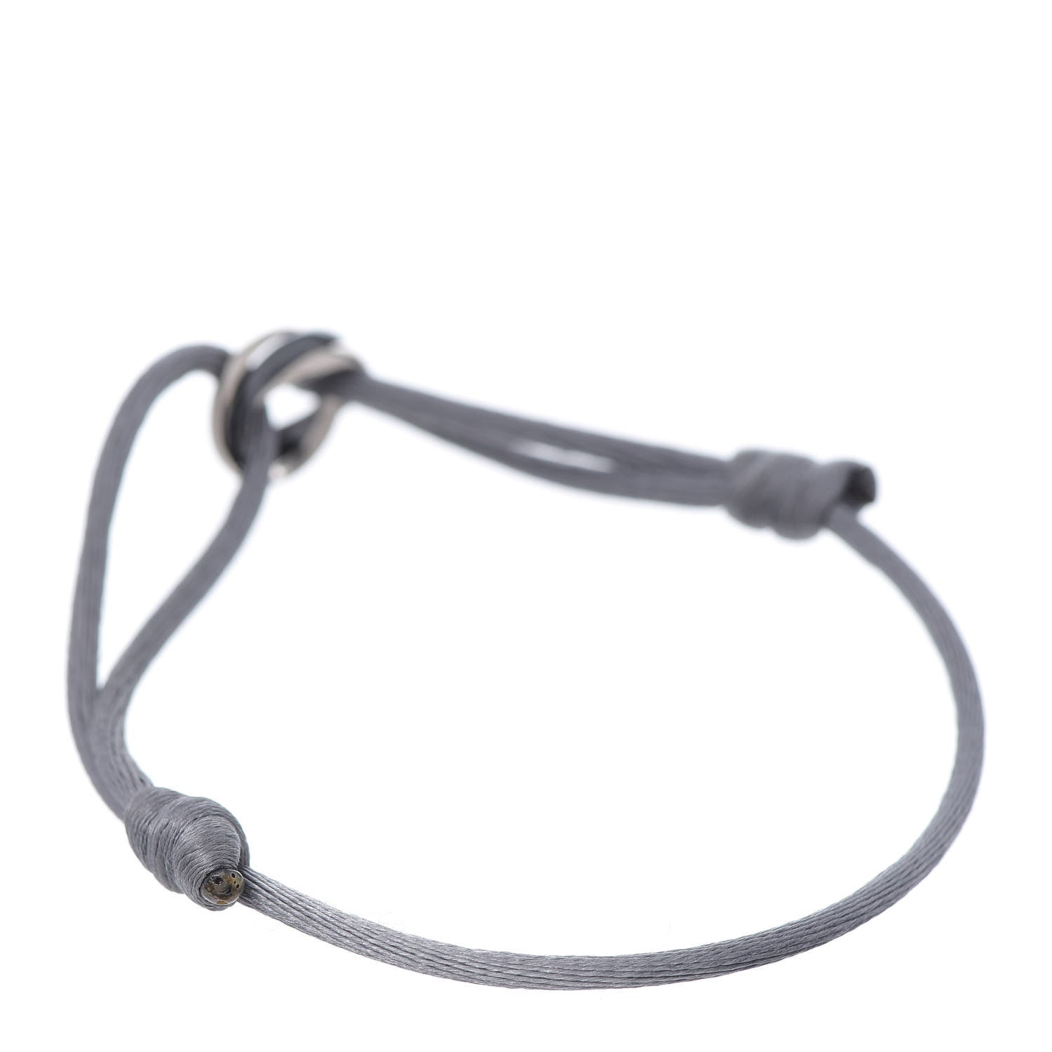 Cartier 18K White Gold Ceramic Trinity Cord Bracelet Grey 3 of 7