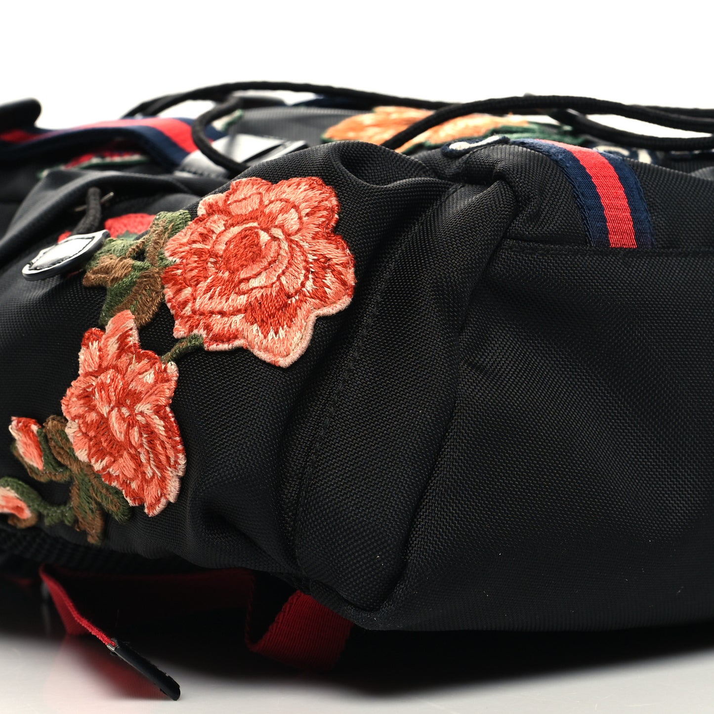 Techno Canvas Web L'Aveugle Par Amour Embroidered Double Buckle Backpack Black