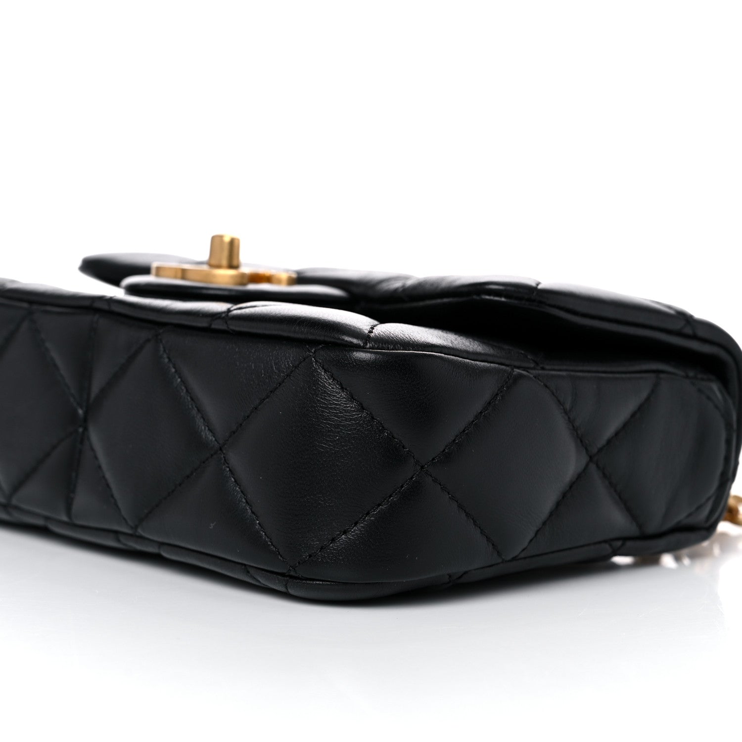 Chanel Lambskin Enamel Quilted Mini Pending CC Square Flap Black 9 of 11