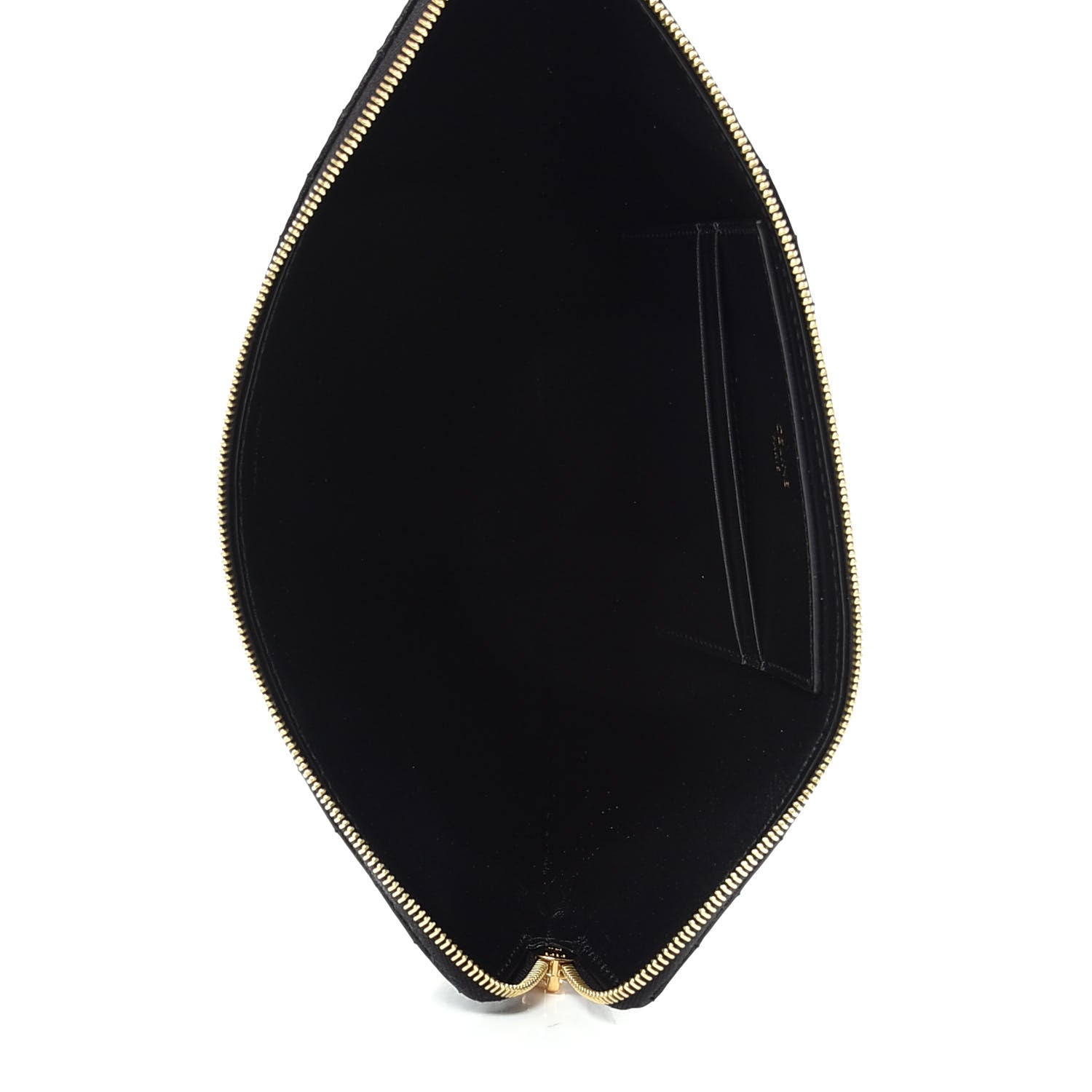 Celine Calfskin Quilted C Charm Pouch Black 5 of 8