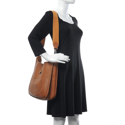 Hermes Taurillon Clemence Evelyne II GM Gold 2 of 15