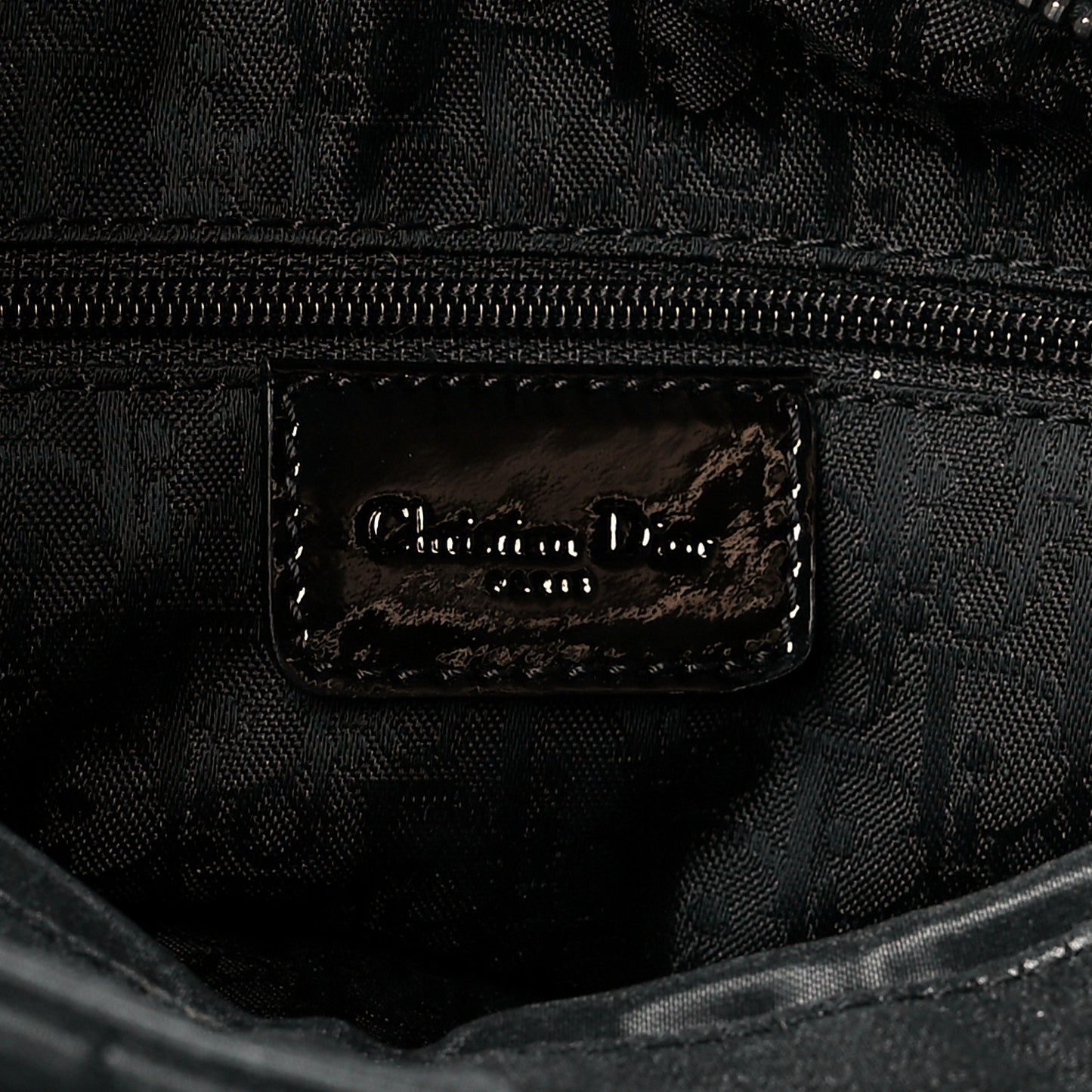 Coated Canvas Patent Cannage Medium Lady Dior Black