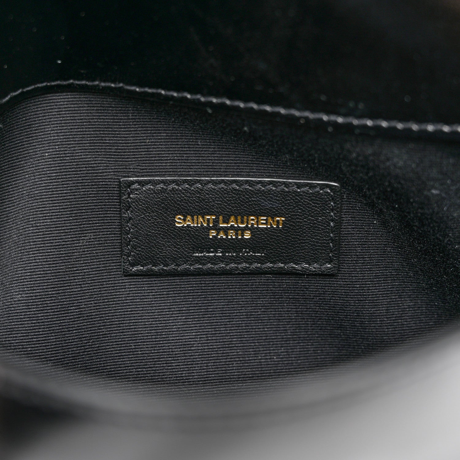Saint Laurent Smooth Shiny Calfskin Monogram Uptown Pouch Black 6 of 8