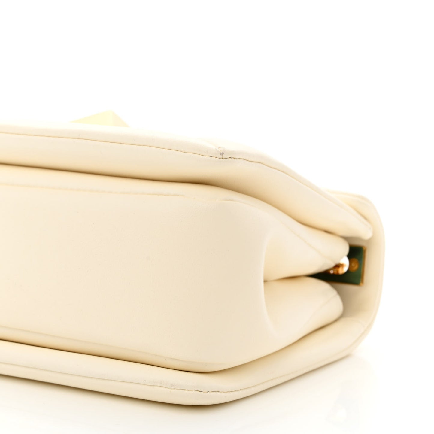 Nappa One Stud Chain Clutch Ivory